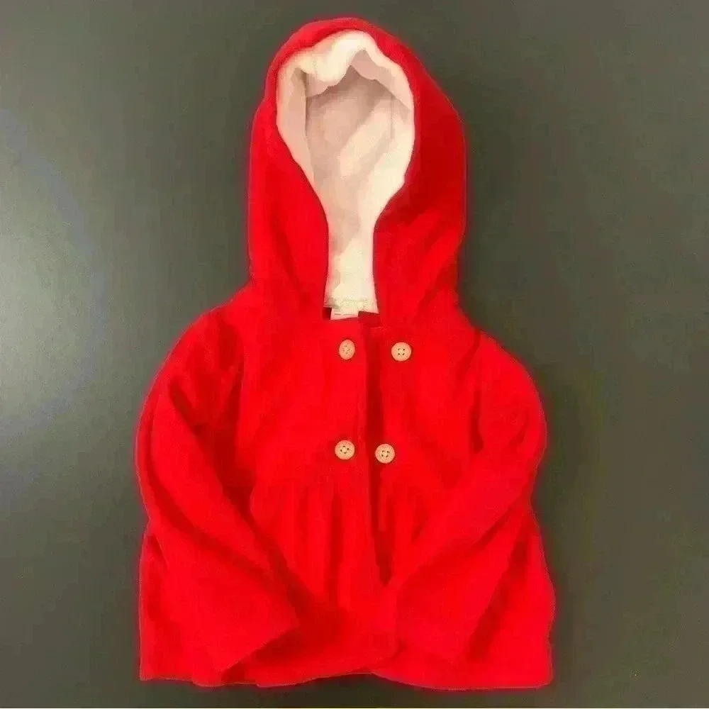 Carter's Baby Girl Red Pea Coat 12 months